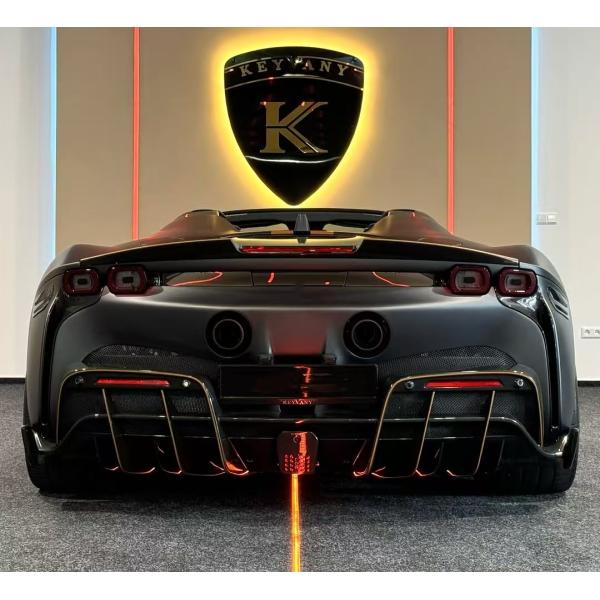 Ferrari SF90 Carbon Fiber Body SF90 KY PP Plastic Diffuser Spoiler Side Skirt Body Kit