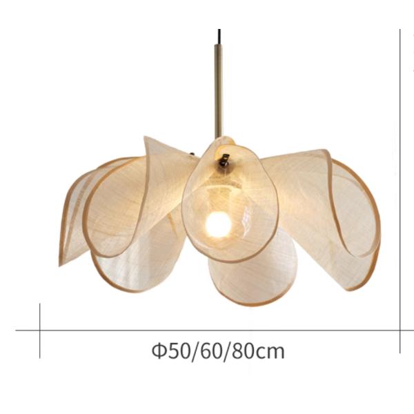 French cream style chandelier Nordic simple restaurant living room bedroom Japanese style high-grade flower-shaped lamp