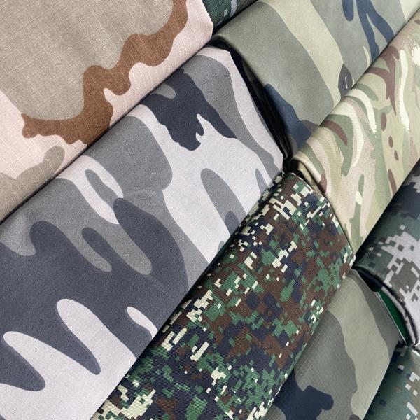 Multicam 80Polyester 20Cotton Camouflage Ribstop Waterproof Coating for Uniform Garment