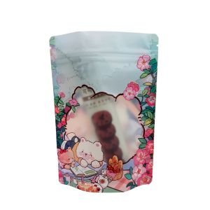 Printed PE EVOH Food Packaging Pouch With Zipper Matte Clear Window