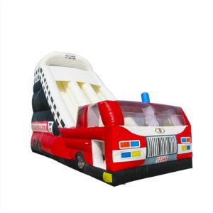 Quality Customize Inflatable Slides Fire Truck Theme For Children Parties for sale