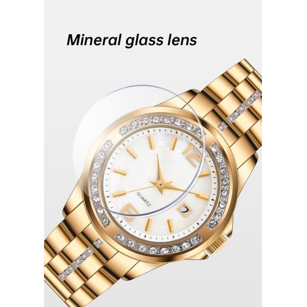 Classic Romantic Stainless Steel Alloy Case Encrusted Diamond Quartz Watch For Women