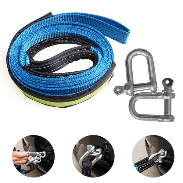 Buy Heavy Equipment Recovery Towing Strap with Sturdy and Strong Hook Polyester A3 Steel at wholesale prices