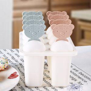 8 Cute Plastic Ice Cream Reusable Popsicle Mold Food Grade