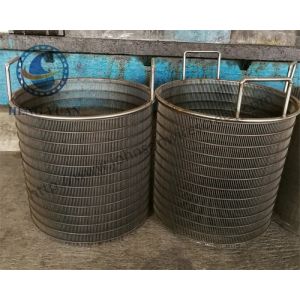 304 Grade Wire Cylinder Basket , Water Treatment Rotating Drum Screen