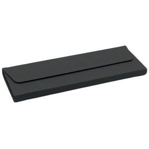 Black Leather Metal Fold Flat Glasses Case Custom Logo