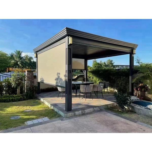Louvered Pergola Double Aluminum Louvers Patio Pergola With Retractable Canopy