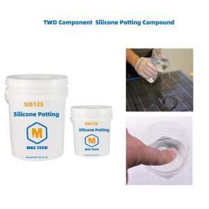 Two-component clear silicone potting compound for electronic component