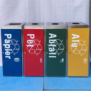 ISO14001 Certificate 4 Compartments 50L Industrial Recycling Bin