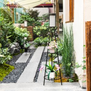 Color Temperature Options Waterproof Solar Powered Flower Stand Lights with