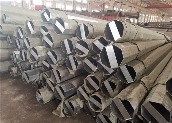 10KV Hot Dip Galvanized Electrical Power Pole Made Of Hot Roll Steel Q235