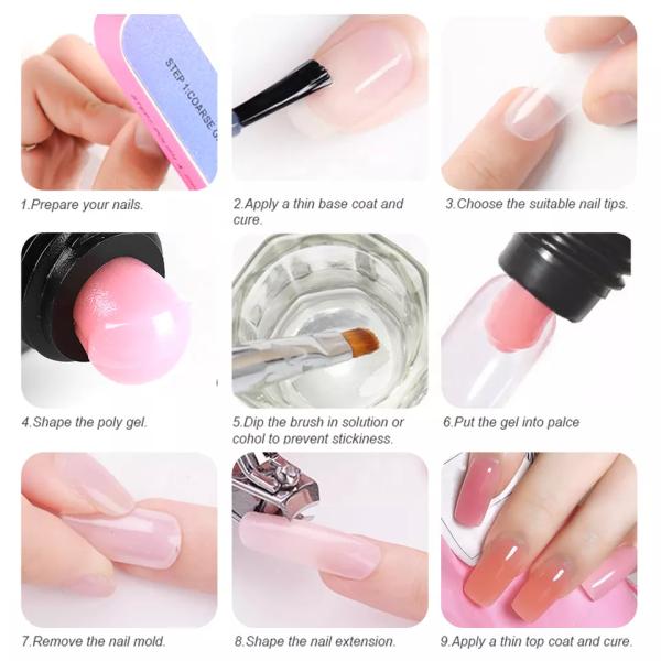 Factory Acrylic in Tube Nail Gel Arts Design Private Label Builder Gel 34 Colors 30g Poly Gel for Nail Salon Shop