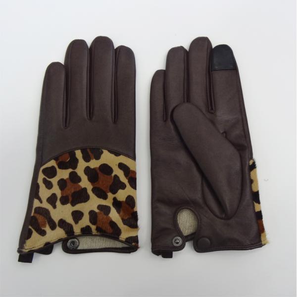 Full Finger Motorcycle Leather Touchscreen Gloves , Leather Hand Gloves Plain Style
