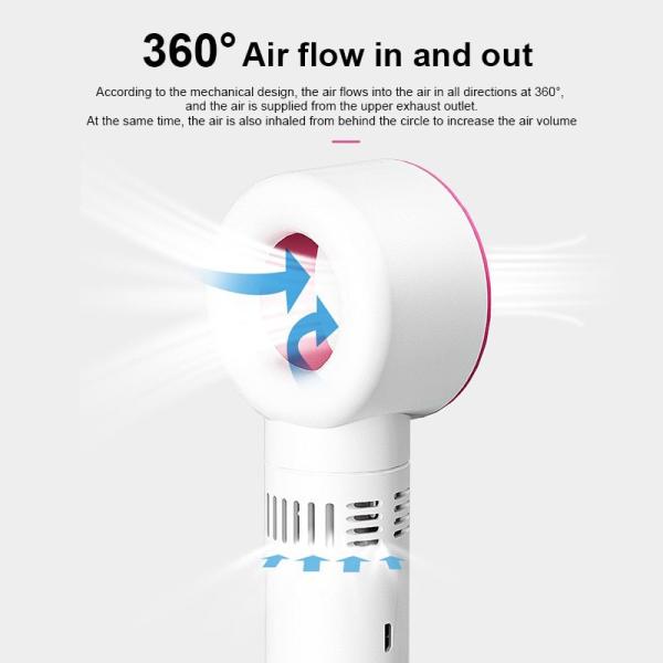 Portable ABS PC Mini USB Charging Handheld Leafless Fan for Desktop Eyelash Blowing
