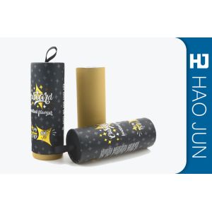 Handmade Cardboard Paper Tubes Cylinder Box Packaging With PP Ropes