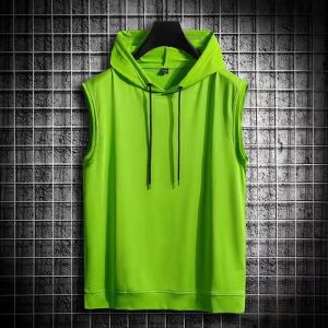 Men'S Casual Sleeveless 4 Way Spandex Hoody Vest