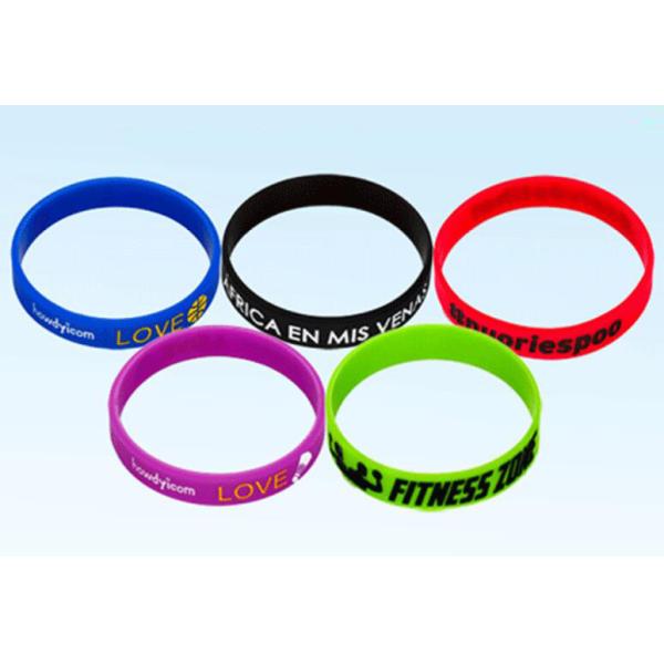 Buy Customize Promotional Rubber Bracelets Printed Silicone Wristbands Ultra Resistant at wholesale prices