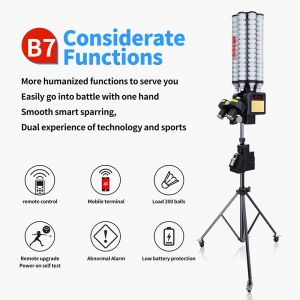 SIBOASI B7 Badminton Shuttlecock Feeder Machine Smart Badminton Shooting Machine