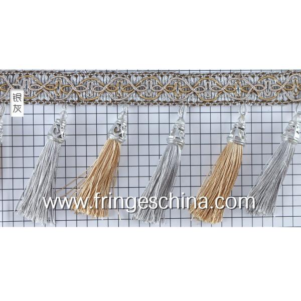 Handmade fashionable chain beads lace tassels fringes for curtain/sofa/pillow decoration