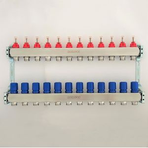 Quality 12 Circuits stainless steel radiant floor heating manifold for sale