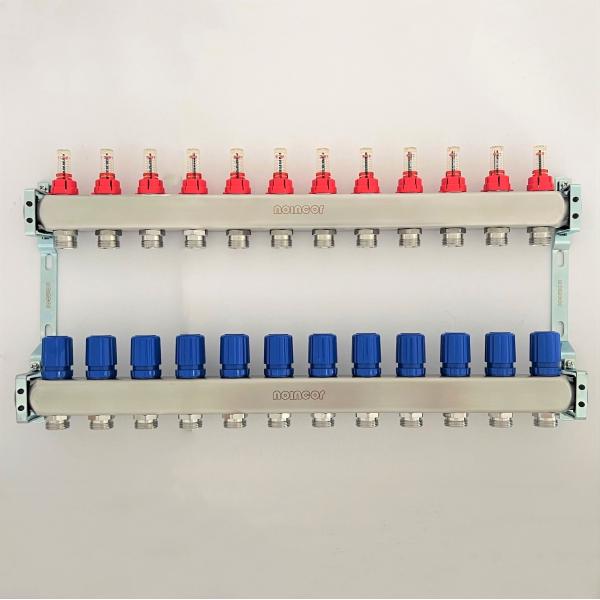 12 Circuits stainless steel radiant floor heating manifold