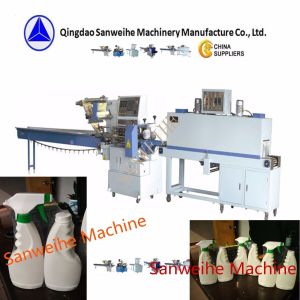 PLC Control Detergent Packing Machine SWD2000 Bottle Shrink Packaging Machine