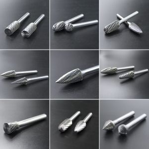 Quality Tungsten Carbide Burr Set SILVER Grinding Shapes TREE/ROUND TREE/CYLINDRICAL SHAPE BURRS Colour SILVER for Grinding for sale