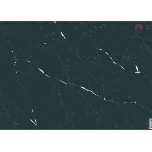 Kitchen Countertop Calacatta Grey Quartz Polished With SGS / NSF Certificate