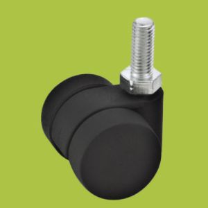 Quality thread stem casters double wheels,pure black caster 30mm for sale