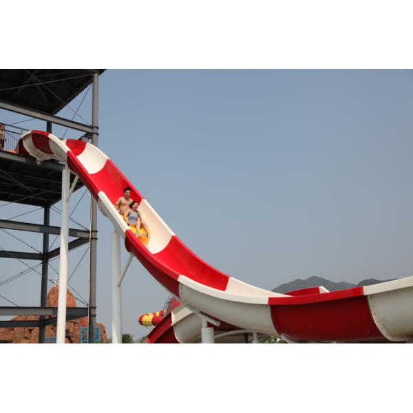 Funnuy Custom Water Slides , Amusement Park Boomerang Aqua Slide For 2 People Family Fun