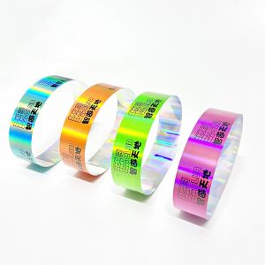 Unisex Glitter Party Wristbands Laser Printing Adjustable Bracelet