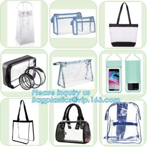 clear pvc bag large capacity, custom logo clear pvc bag, blanket bag with handle