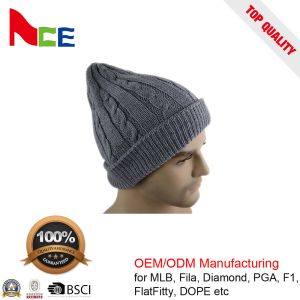 Unique Unisex Fitted Beanie Hats / Grey Mens Winter Beanie Hats 56-60CM