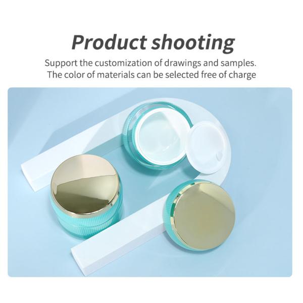 Collar Material Acrylic Double Wall Lotion Jar Round Cap Container for Face Cream and Eye Cream