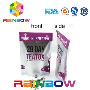 Reclosable Bulk Plastic Pouches Packaging For Tea Box With Zipper And Bottom Gusset