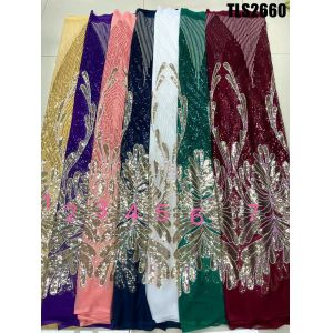 Lace Fabric For Formal Dress Abaya Dubai Fancy Sequin Embroidery Mesh French