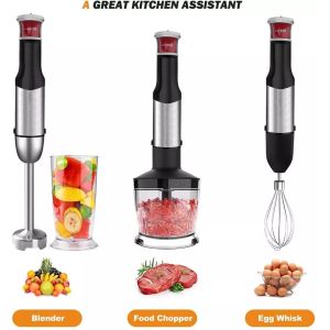 Kitchen Handheld Immersion Blender 4 In 1 Stepless Speeds