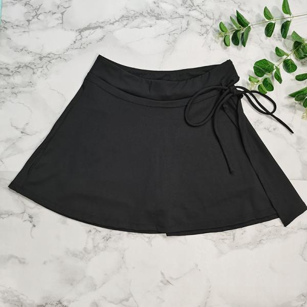 Black Nylon Womens Tennis Skirt Active Stretch Sport Ladies Golf Skorts