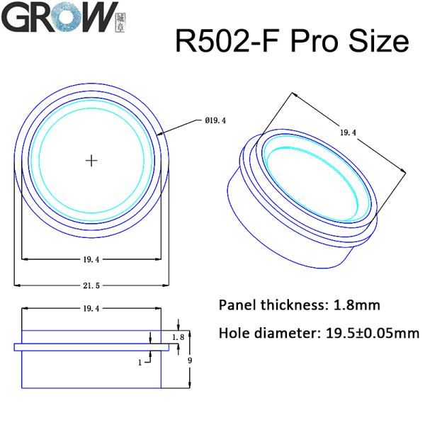 GROW R502-F Pro 1500 Capacity Fingerprint Module RGB LED DC3.3V Scanner Reader For Access Control Arduino Windows Free SDK Files
