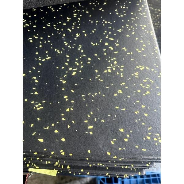 Black Recycled Rubber Gym Flooring Tiles - 1 M X 1 M X 20 mm