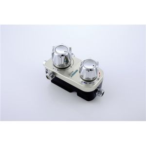 Public Bathroom Temperature Control Mixing Valve , Brown Body Thermostatic Hot