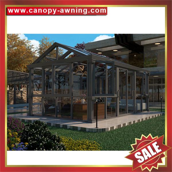 Buy high quality outdoor backyard prefabricated solar four seasons aluminum glass sun house sunroom enclosure cabin kits at wholesale prices