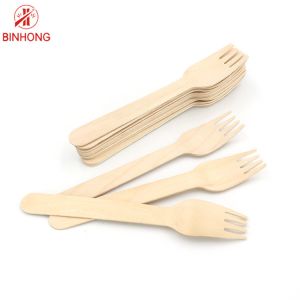 Natural Eco Friendly Wooden Disposable Biodegradable Cutlery Wood Knife Fork Set