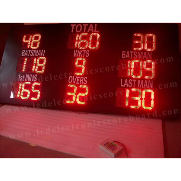 High Brightness Cricket Electronic Scoreboard , Led Portable Scoreboard Red Color