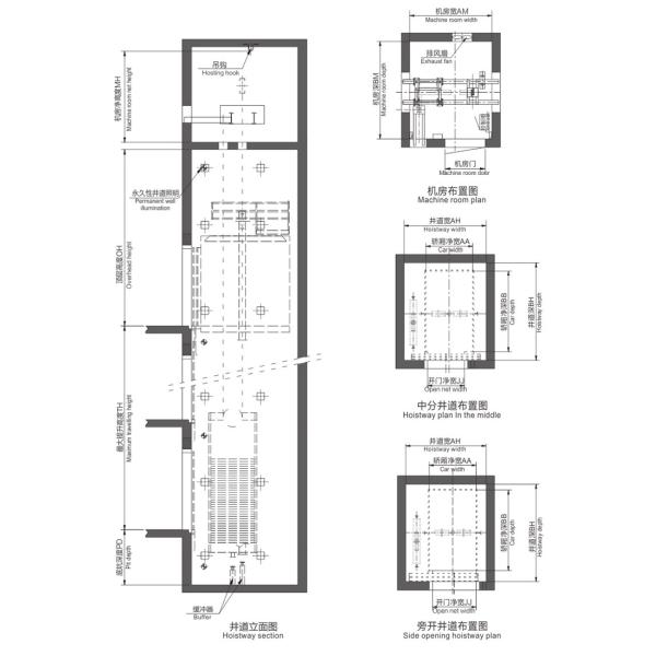 High Speed Elevator Large Space Stainless Steel For Hospital 1100*2100 Opening Door Size