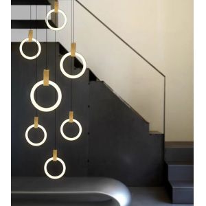 Stair Loft Apartment Duplex Chandeliers Light With Modern Simple Pick For Villa