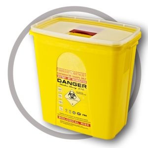 23 Litre Sharps disposal container, Sliding Lid, Red,Sharps Container |