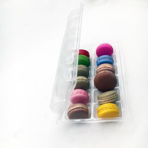 Clear 12 Pack Collapsible Macaron Tray Clam Shell Reusable