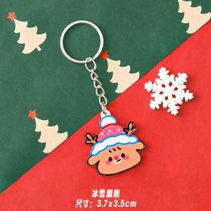 Christmas Festival Acrylic Keychain with Metal Ring Attachment and Cute Snowman