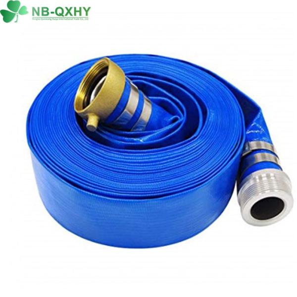 Buy 50m Length Blue PVC Layflat Hose Corrosion Resistant for Agricultural Watering System at wholesale prices